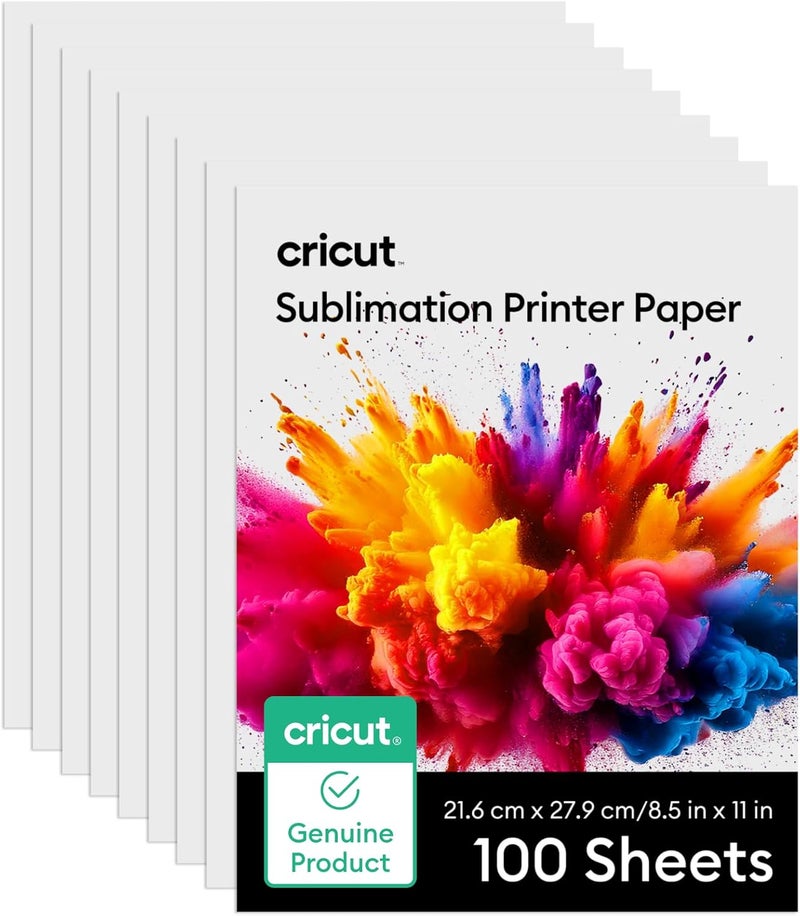 Cricut ورق السوبليماشن - 100 ورقة (8.5" × 11") - حجم خطاب - متوافق مع طابعة السوبليماشن وحبر السوبليماشن (120 جرام) - Image 1